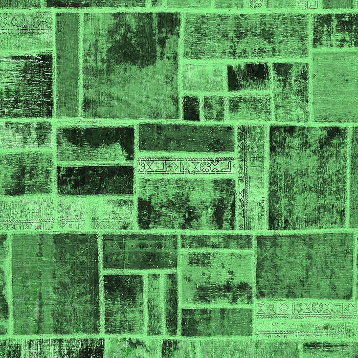Patchwork Emerald Green Transitional Rug, abs5622emgrn