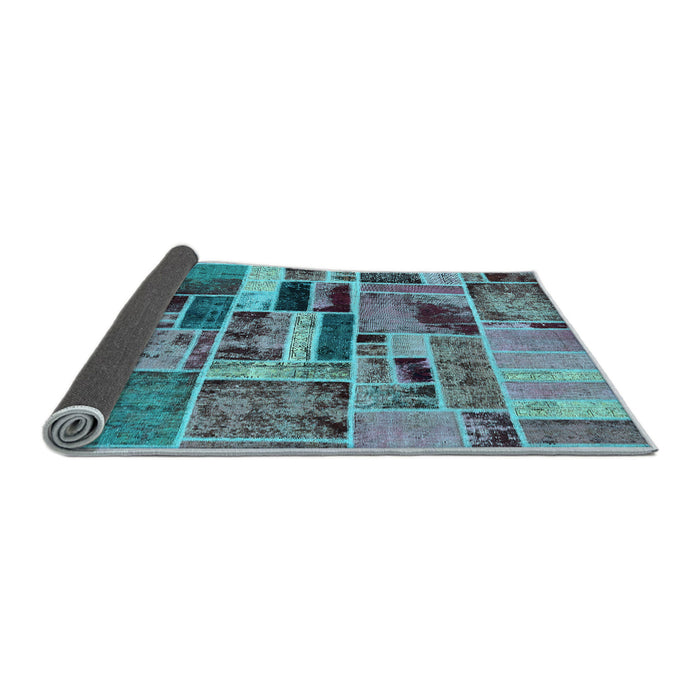 Sideview of Patchwork Light Blue Transitional Rug, abs5622lblu