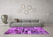 Machine Washable Patchwork Purple Transitional Area Rugs in a Living Room, wshabs5622pur