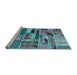 Sideview of Machine Washable Patchwork Light Blue Transitional Rug, wshabs5622lblu