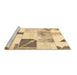 Sideview of Machine Washable Patchwork Brown Transitional Rug, wshabs5623brn