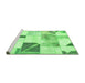 Sideview of Machine Washable Patchwork Green Transitional Area Rugs, wshabs5623grn