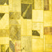 Square Patchwork Yellow Transitional Rug, abs5623yw