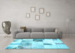 Machine Washable Patchwork Light Blue Transitional Rug in a Living Room, wshabs5623lblu