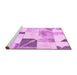 Sideview of Machine Washable Patchwork Pink Transitional Rug, wshabs5623pnk