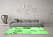 Machine Washable Patchwork Green Transitional Area Rugs in a Living Room,, wshabs5623grn