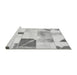 Sideview of Machine Washable Patchwork Gray Transitional Rug, wshabs5623gry