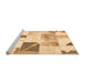 Sideview of Machine Washable Patchwork Orange Transitional Area Rugs, wshabs5623org