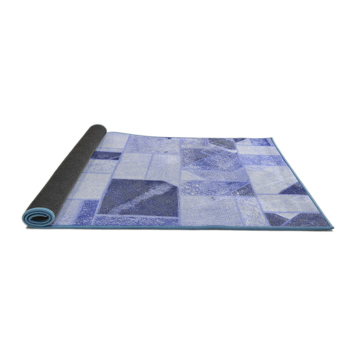 Sideview of Patchwork Blue Transitional Rug, abs5623blu