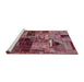 Sideview of Machine Washable Abstract Purple Pink Rug, wshabs5624
