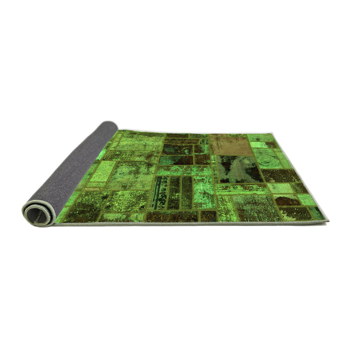 Sideview of Patchwork Green Transitional Rug, abs5624grn