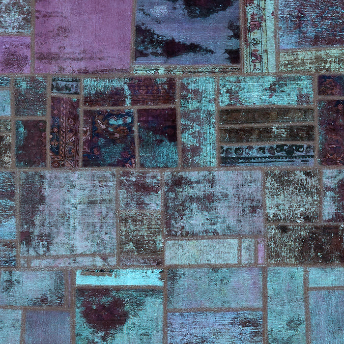 Patchwork Light Blue Transitional Rug, abs5624lblu