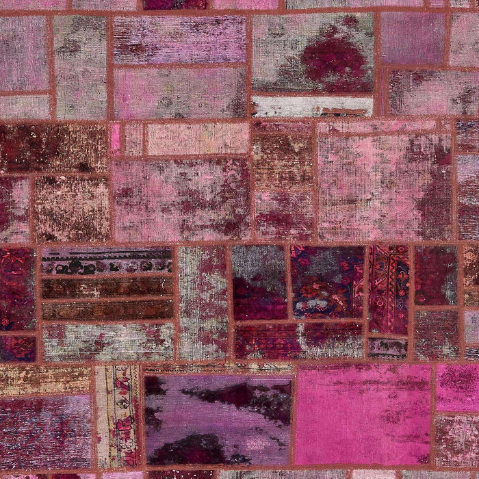 Abstract Purple Pink Patchwork Rug, abs5624