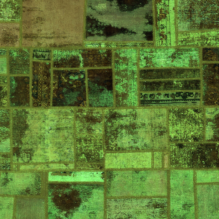 Patchwork Green Transitional Rug, abs5624grn