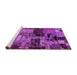 Sideview of Machine Washable Patchwork Purple Transitional Area Rugs, wshabs5624pur