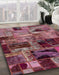 Abstract Purple Pink Patchwork Rug in Family Room, abs5624