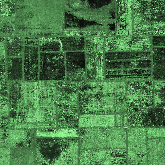 Patchwork Emerald Green Transitional Rug, abs5624emgrn