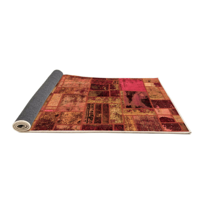 Sideview of Patchwork Orange Transitional Rug, abs5624org