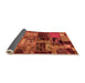 Sideview of Patchwork Orange Transitional Rug, abs5624org