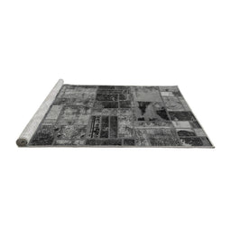 Sideview of Machine Washable Patchwork Gray Transitional Rug, wshabs5624gry