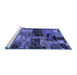 Sideview of Machine Washable Patchwork Blue Transitional Rug, wshabs5624blu