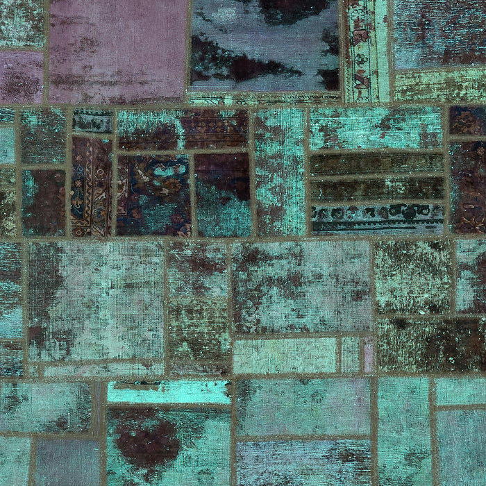 Patchwork Turquoise Transitional Rug, abs5624turq