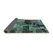 Sideview of Patchwork Turquoise Transitional Rug, abs5624turq