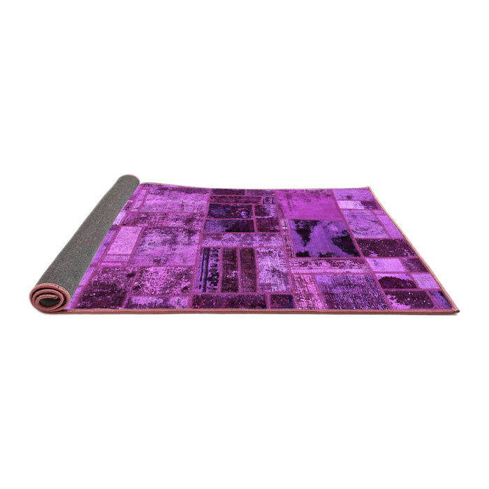 Sideview of Patchwork Purple Transitional Rug, abs5624pur