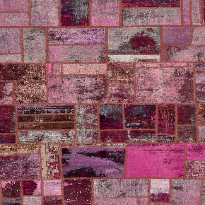 Square Machine Washable Abstract Purple Pink Rug, wshabs5624