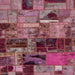 Square Machine Washable Abstract Purple Pink Rug, wshabs5624