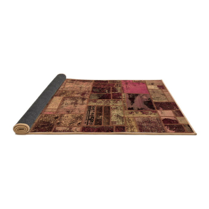 Sideview of Patchwork Brown Transitional Rug, abs5624brn