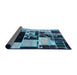 Sideview of Abstract Deep-Sea Blue Patchwork Rug, abs5625