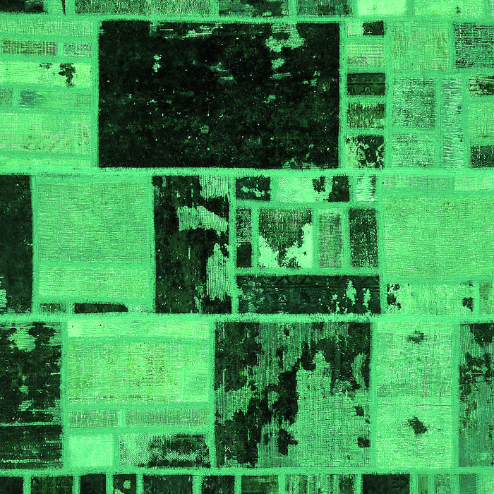 Patchwork Green Transitional Rug, abs5625grn