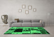 Machine Washable Patchwork Green Transitional Area Rugs in a Living Room,, wshabs5625grn