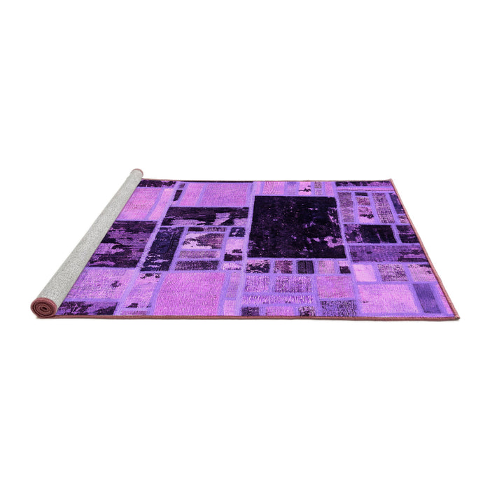 Sideview of Machine Washable Patchwork Pink Transitional Rug, wshabs5625pnk