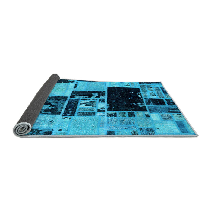 Sideview of Patchwork Light Blue Transitional Rug, abs5625lblu