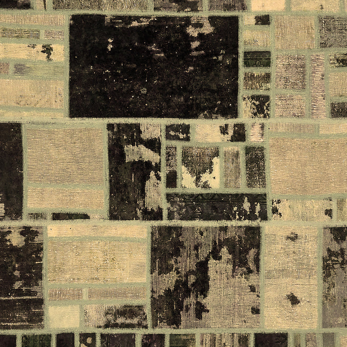 Patchwork Brown Transitional Rug, abs5625brn