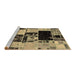 Sideview of Machine Washable Patchwork Brown Transitional Rug, wshabs5625brn