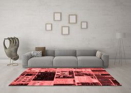Transitional Red Washable Rugs