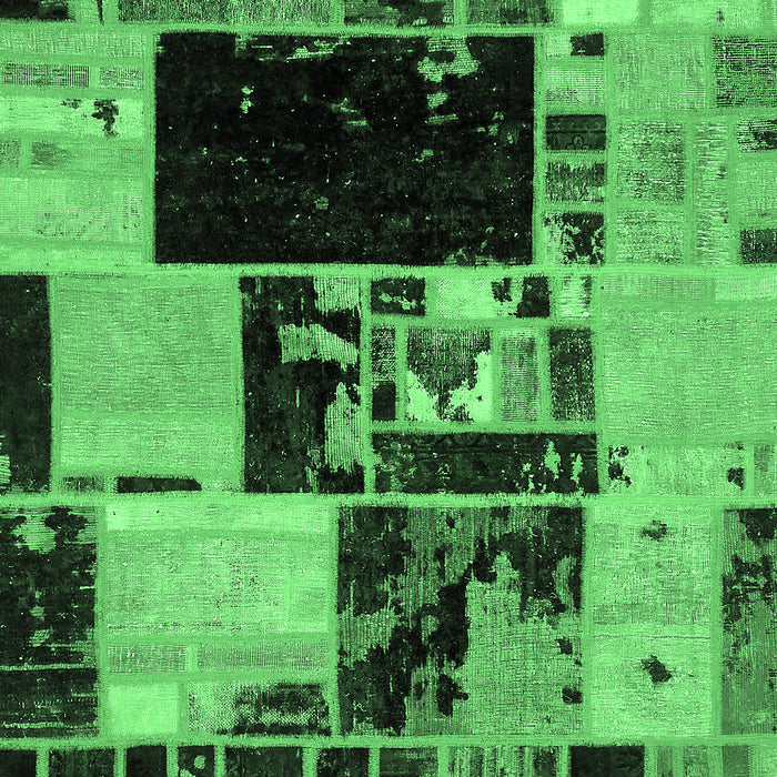 Patchwork Emerald Green Transitional Rug, abs5625emgrn