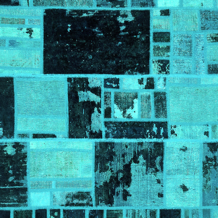 Patchwork Turquoise Transitional Rug, abs5625turq