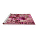 Sideview of Machine Washable Abstract Bright Maroon Red Rug, wshabs5626