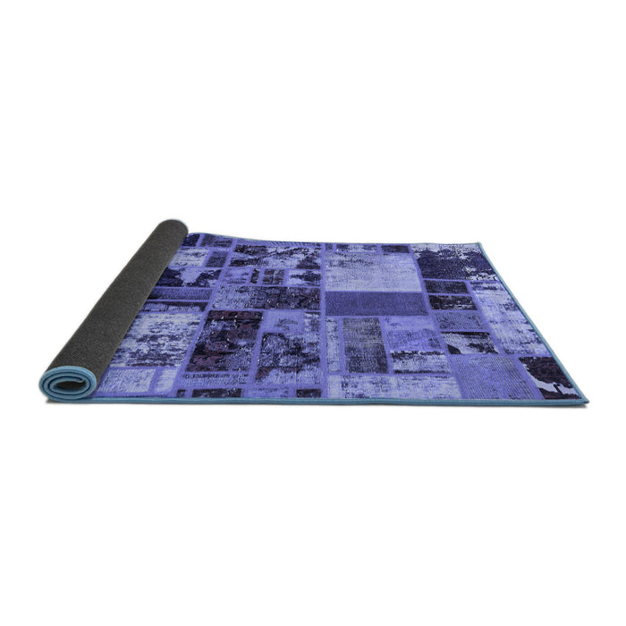 Sideview of Patchwork Blue Transitional Rug, abs5626blu