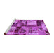 Sideview of Machine Washable Patchwork Purple Transitional Area Rugs, wshabs5626pur