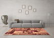 Machine Washable Patchwork Brown Transitional Rug in a Living Room,, wshabs5626brn