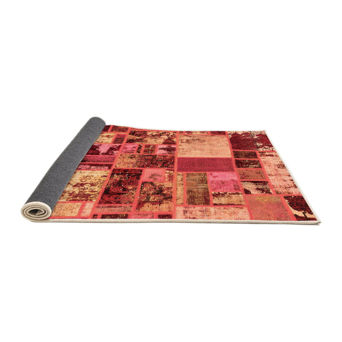 Sideview of Patchwork Orange Transitional Rug, abs5626org