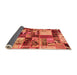 Sideview of Patchwork Orange Transitional Rug, abs5626org