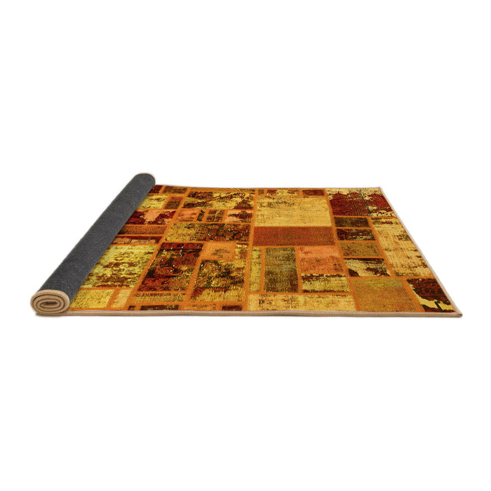 Sideview of Patchwork Yellow Transitional Rug, abs5626yw