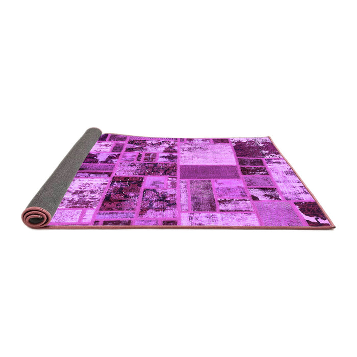 Sideview of Patchwork Purple Transitional Rug, abs5626pur