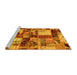 Sideview of Machine Washable Patchwork Yellow Transitional Rug, wshabs5626yw